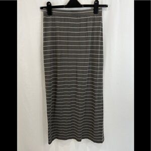 Club Monaco Gray & White Striped Maxi‎ Skirt